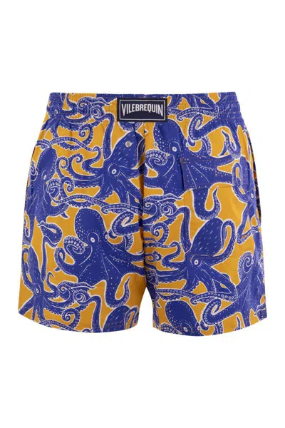 Vilebrequin Moorise Patterned Short Beach Shorts In Brown