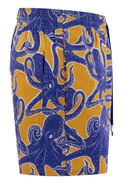 Vilebrequin Moorise Patterned Short Beach Shorts In Brown