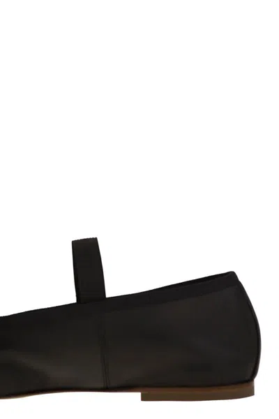 Shop Anniel Leather Ballerina And Elastic Band In Black