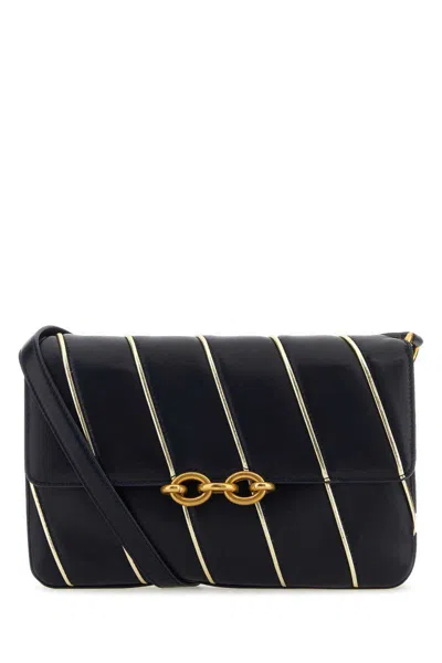 Saint Laurent Two-tone Leather Le Maillon Shoulder Bag In Stripped
