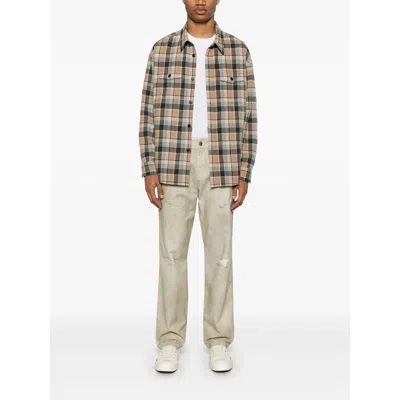 7 For All Mankind Denim Trousers With Belt Loops In Neutral