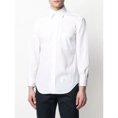 Thom Browne Classic Long Sleeves Shirt With Cf Gg Placket In Solid Poplin Clothing