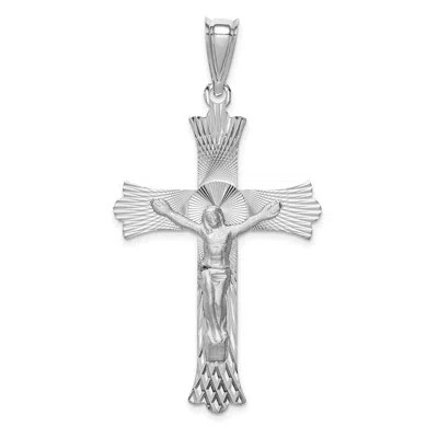 Diamond2deal 14k White Gold Crucifix Pendant In White