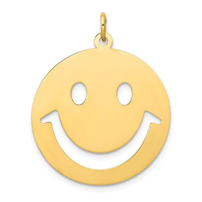 Diamond2deal 14k Yellow Gold Smiley Face Charm In Yellow