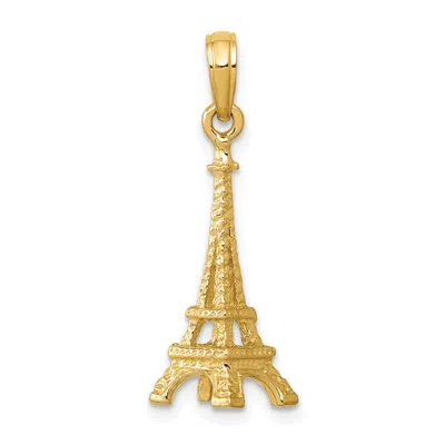 Diamond2deal 10k Yellow Gold Solid Polished 3-d Eiffel Tower Charm In Yellow