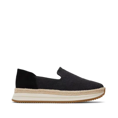 Toms Shoes Jocelyn Black Textile Espadrille Sneaker In Multi