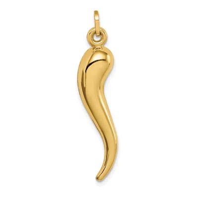 Diamond2deal 14k Yellow Gold Hollow 3d Italian Horn Charm In Yellow
