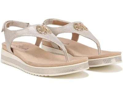 LIFESTRIDE LIFESTRIDE ZEETA THONG SANDALS WOMEN'S BEIGE 8.5 FAUX LEATHER SLINGBACK KHD1086 