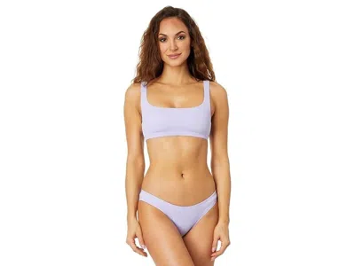 Madewell Bikini Top Women 2xl Subtle Lavendar Ribbed Square-neck Swimwear Jdm296 (purple,regular,2xl) In Purple