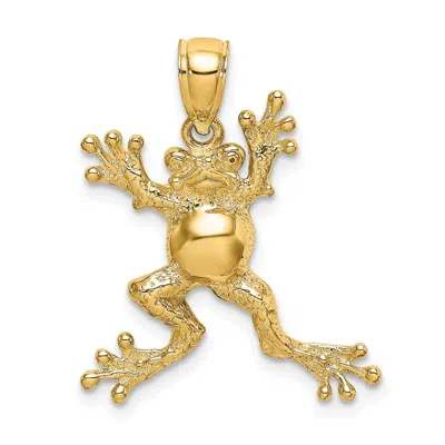 Diamond2deal 10k Yellow Gold 2-d Frog Pot Belly Charm In Yellow