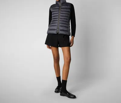 Save The Duck Lynn Vest In Ebony Grey In Multi