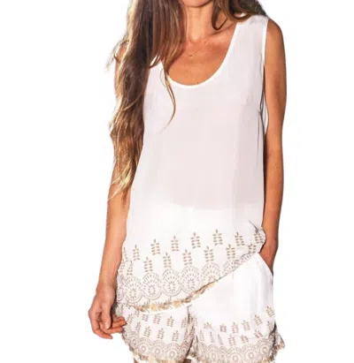 Tolani Vicki Tunic Top In White In White