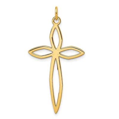 Diamond2deal 14k Yellow Gold Laser Designed Passion Cross Pendant In Yellow