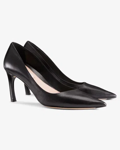 M.m.lafleur M. M.lafleur Ginger Pump Women's 6 Black Leather Pointed Toe Stiletto Heel Zpo272 (black,6) In Black