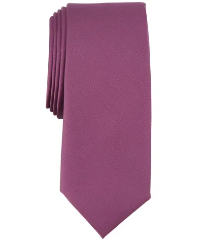 Alfani 1afc0-4050 Necktie Men's Dark Pink Polyester Solid Texture Slim Mxx127 In Pink