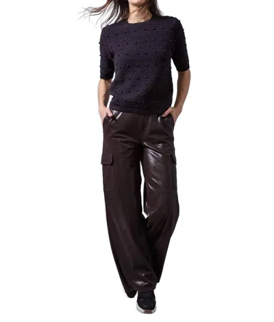Lyssé Callie Patent Foil Vegan Suede Pants In Liquid Mocha In Multi