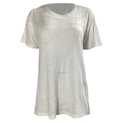 Iro Lace Up Detail T-shirt In White Cotton In White