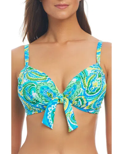 Bleu Rod Beattie More Is More Tie Front Bra Swim Top In Multi