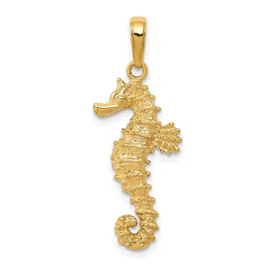 Diamond2deal 14k Yellow Gold Polished Open-backed Seahorse Pendant In Yellow