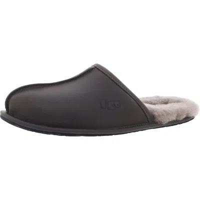 Ugg Scuff Mens Lined Leather Scuff Slippers In Multi