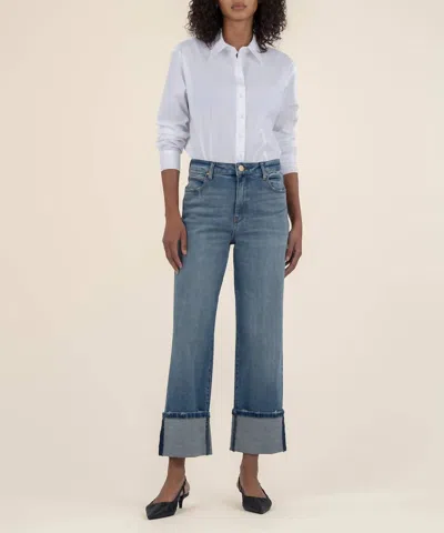 Kut From The Kloth Sienna High Rise Wide Leg In Medium Base Wash In Multi