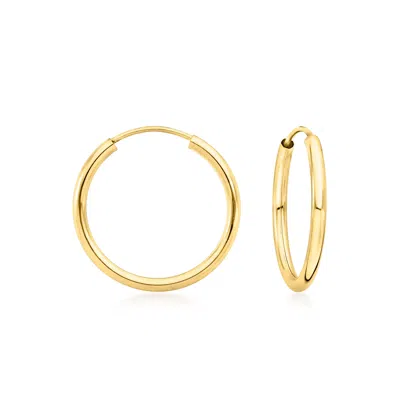 Ross-simons Italian 1.5mm 14kt Yellow Gold Endless Hoop Earrings In Yellow