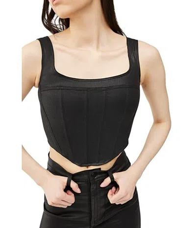 Dl1961 Black Coated Corset In Black