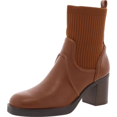 Baretraps Galatia Womens Solid Manmade Ankle Boots In Brown