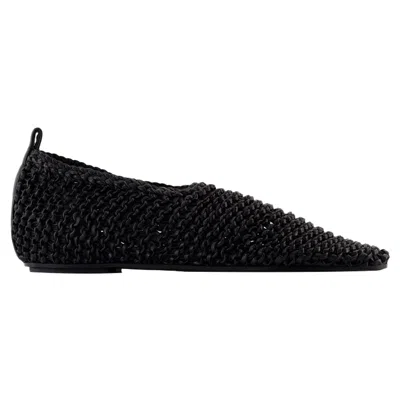 Totême Womens Black Woven-texture Leather Ballet Flats Eur 36 / 3 Uk In Black
