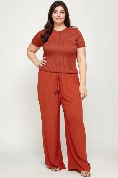 Shop Fashnzfab Women's Solid Full Length Wide Leg Palazzo Pants In Multi