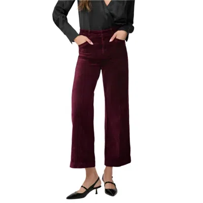 Paige Anessa High Waist Ankle Wide Leg Velvet Pants In Multi