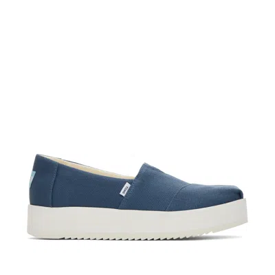 Toms Shoes Alpargata Blue Midform Espadrille In Multi