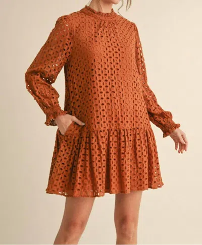 Jodifl Lace Up Frills Dress In Orange In Orange