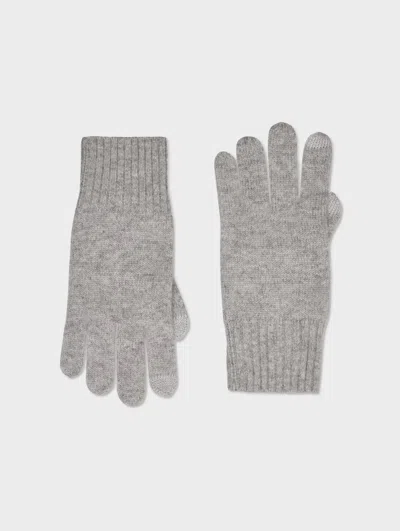 White + Warren Cashmere Touch Gloves In Heather Grey In Grey