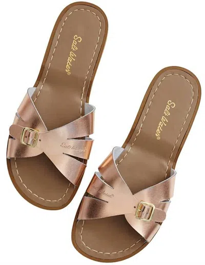Salt Water Sandals Women's Classic Slides Sandal In Rose Gold In Multi