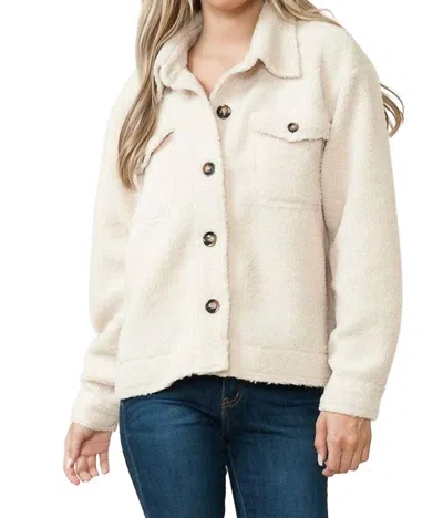 Reborn J Teddy Faux Sherpa Jacket In Ivory In Multi