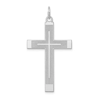 Diamond2deal 14k White Gold Laser Designed Cross Pendant In White