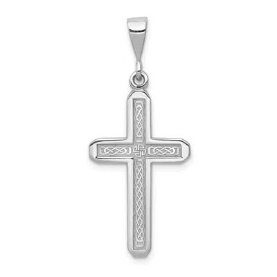 Diamond2deal 14k White Gold Cross Charm In White