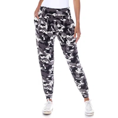 Venti6 Camo Cuffed Jogger In Black And White In Multi