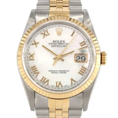 Pre-owned Rolex Datejust Stainless Steel Yellow Gold Wristwatch () In Multi