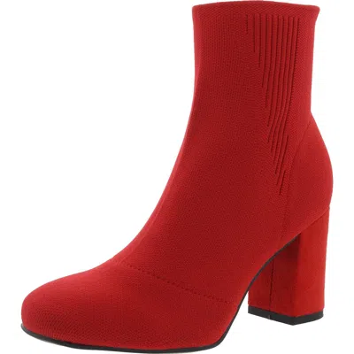 Mia Braxton Womens Knit Pull On Booties In Red