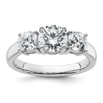 Diamond2deal 14k White Gold 2 Ct Lab Grown Diamond Three Stone Engagement Ring In White