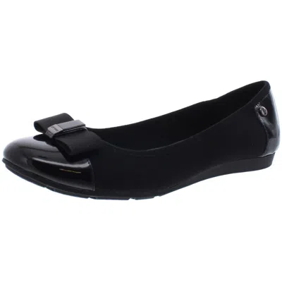 Anne Klein Sport Alive Womens Patent Slip On Ballet Flats In Black