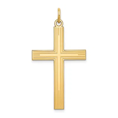 Diamond2deal 14k Yellow Gold Laser Designed Cross Pendant In Yellow