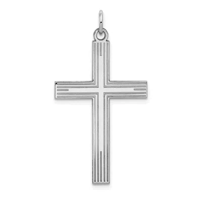Diamond2deal 14k White Gold Laser Designed Cross Pendant In White