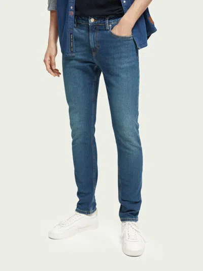 Scotch & Soda 165606_0543 Skim Skinny Jeans Men's Classic Blue Denim Mcww181 In Blue