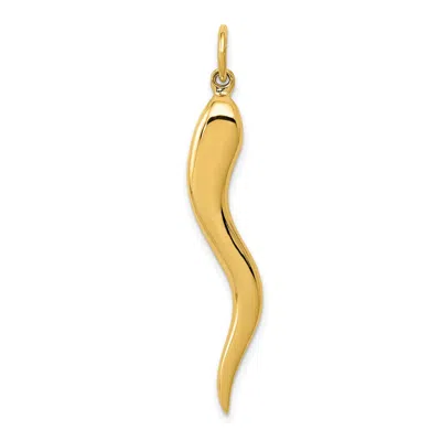 Diamond2deal 10k Yellow Gold Large Italian Horn Charm In Yellow
