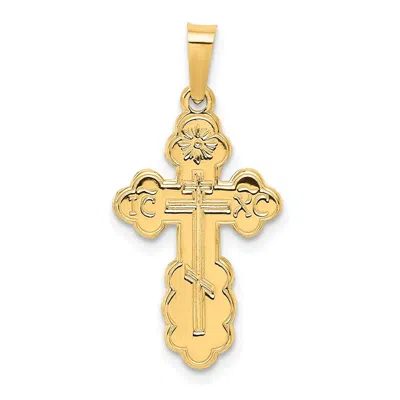 Diamond2deal 14k Yellow Gold Eastern Orthodox Cross Charm In Yellow