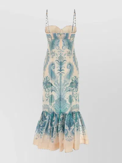 Zimmermann Printed Pattern Linen Blend Dress
