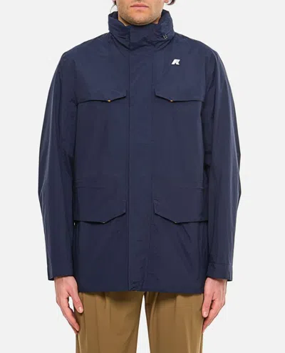 K-way Man Jacket Midnight Blue Size Xxl Recycled Polyamide In Blue